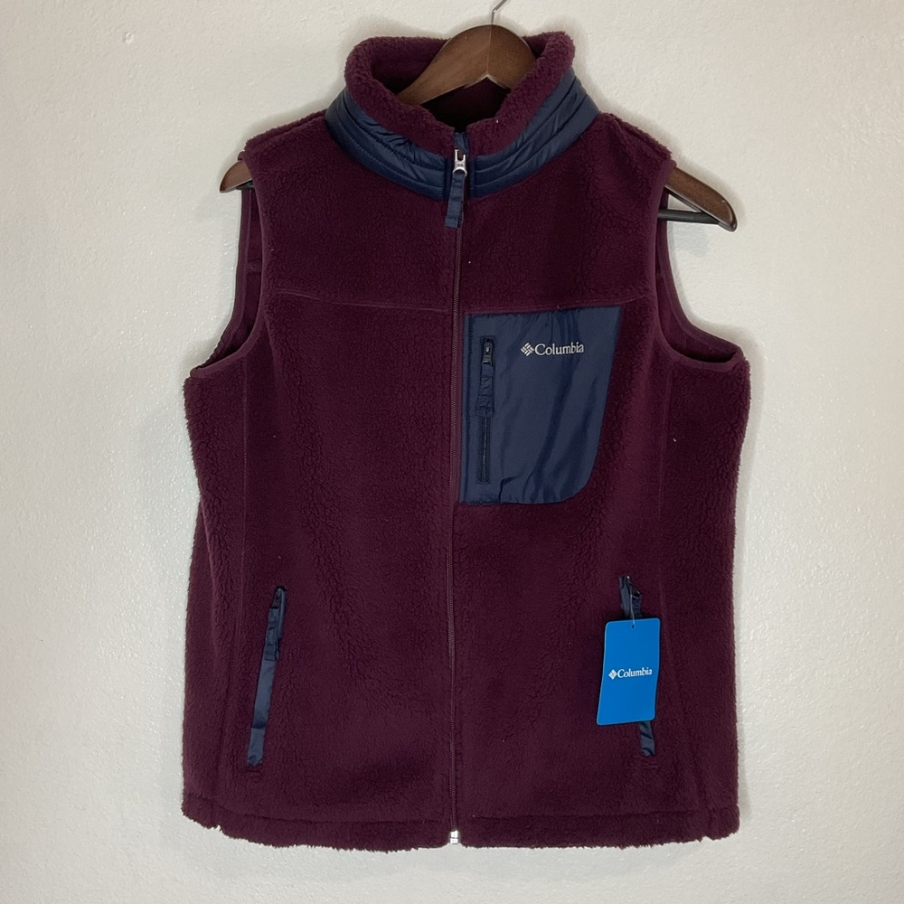Columbia Women's Maroon and Dark Blue Vest
